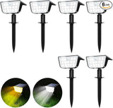 ROOR Solar Spot Lights Outdoor Motion Sensor, IP68 Waterproof Solar Landscape Spotlights, 6 Modes Warm White+Cool | Lumora