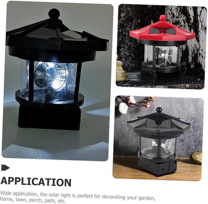 Solar Lighthouse Rotating Lamp Led Solar Powered Outdoor Garden Light for Decorative Lighting