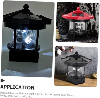 Solar Lighthouse Rotating Lamp Led Solar Powered Outdoor Garden Light for Decorative Lighting