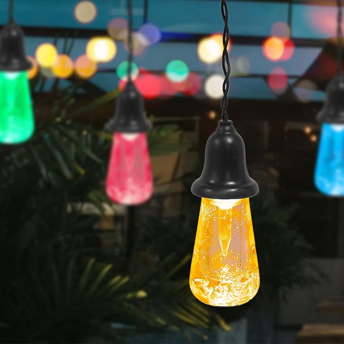 AWQ 60 FT Outdoor String Lights Commercial Grade Vintage Shatterproof Bulbs Weatherproof Patio String Lights for Wedding, Party, Holiday, Christmas, Birthday, Gathering Decoration (Multicolour)