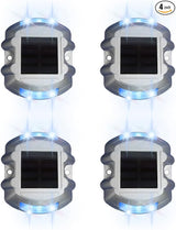 Wokyo Waterproof Solar Deck Lights Outdoor, 4 Pack Solar Sidewalk Lights Heat Resistant LED Warning Step Lights | Lumora