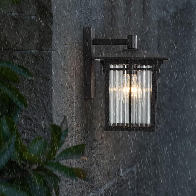 European Style Outdoor Waterproof Wall Lamps,Retro Villa Garden s Sconce Light,American Vintage AlumiExpression artistique m Housing and Mount Fixture for Outside Night Safety Lighting Exterior