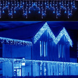 Lainin 3.5M/11ft 96 LED Blue Linkable Fairy Curtain String Light with 8 Modes Functional Controller for | Lumora