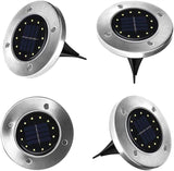 Ulalaza 4Pcs Solar Ground Lights 16 LED Waterproof Outdoor Garden Lights for Yard Driveway Lawn Pathway (Warm White) | Lumora