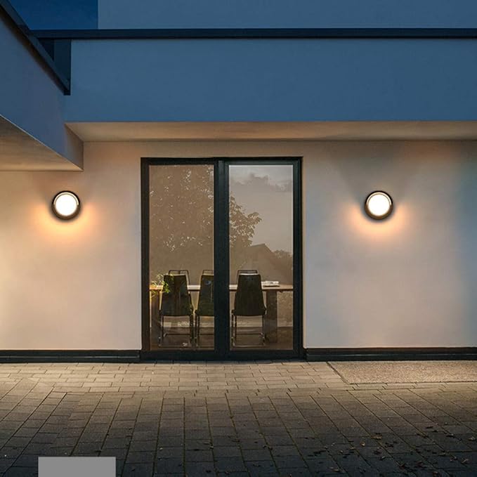 Pathson Outdoor Wall Sconces 8W 3000K LED Lights Waterproof Exterior Sconces Up and Down Lighting for Porch Courtyards Garage Foyer Front Door(Warm Light)
