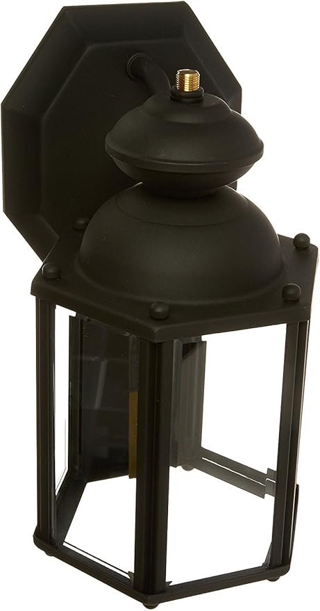 Progress Lighting 1-Light Clear Beveled Glass Traditional Outdoor Wall Lantern Light, BrassGUARD Lantern Collection, Outdoor, P5756-31, Matte Black