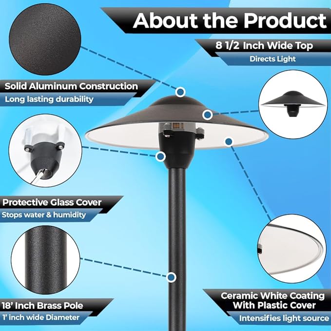 LED Pathway Lights 131 - Heavy Duty Metal Low Voltage Landscape Lighting, 12V Driveway Lights Outdoor Walkway | Lumora