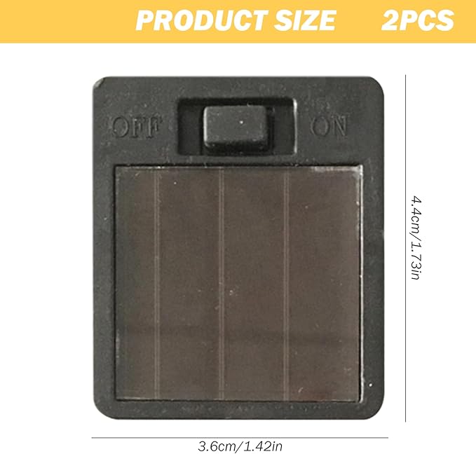 Solar Light Replacement Top, 2pcs 4.4x3.6cm Square Replacement Solar Light Tops, DIY Replacement Solar Light Parts for Garden Solar Lantern (Warm Light)