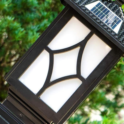 Lights Outdoor Retro IP65 Waterproof Black Solar Column Lamp External Listing Garden Landscape European Outdoor Post Pillar Light Table Lamp Lawn Garden Lights Street Path Post Light Edison Stadium