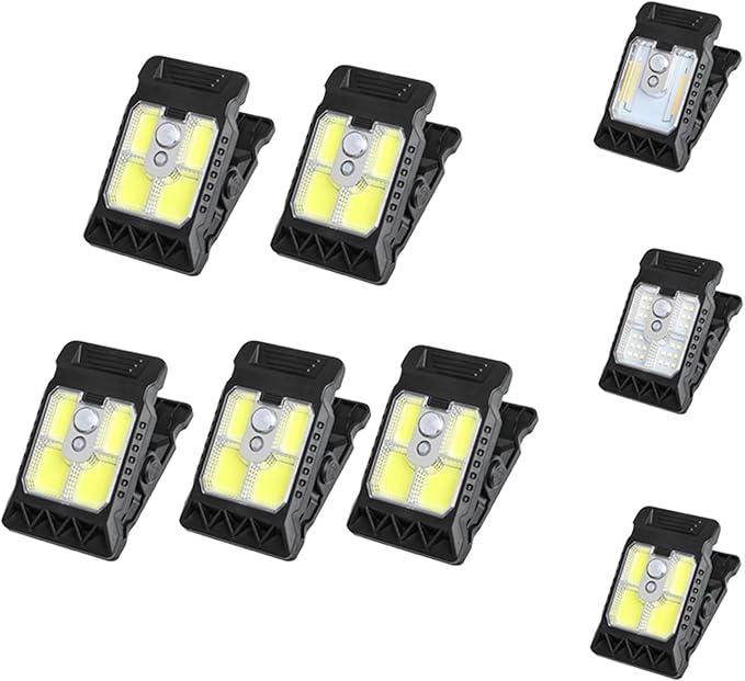 Clamp on Solar Motion Light, Clip On Solar Motion Sensor Light Outdoor, Portable,Waterproof, 3 Modes 3 Mounting Ways, Outdoor Led Lights for Fence, Wall, Garage, Patio Umbrella (#C,5PCS)