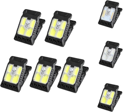 Clamp on Solar Motion Light, Clip On Solar Motion Sensor Light Outdoor, Portable,Waterproof, 3 Modes 3 Mounting Ways, Outdoor Led Lights for Fence, Wall, Garage, Patio Umbrella (#C,5PCS)