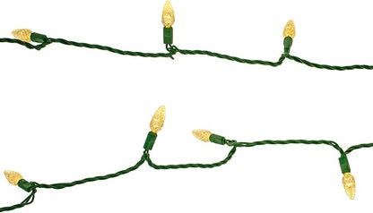 EST. LEE DISPLAY L D 1902 35FT LED Christmas String Lights C6 Warm White Steady 70 Bulbs UL Listed Outdoor Waterproof Green Wire Cords