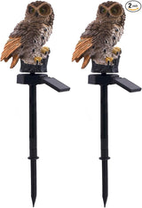 2 Packs Outdoor LED Owl Ground Plug-in Lawn Lamps, Solar Garden Stake Light, Courtyard Ground Solar Energy | Lumora