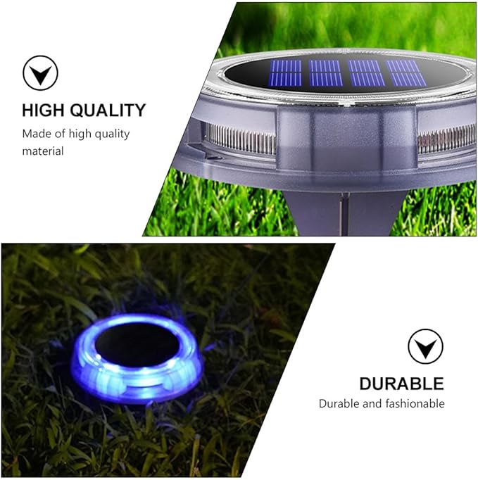 VICASKY Garden Solar Pathway Light 8 LED Warm White Outdoor Solar Lawn Lamp Waterproof In-ground Landscape Lighting | Lumora