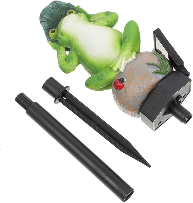 Gadpiparty Decorative Solar Garden Stake Light Frog Theme Outdoor Landscape Energy-Saving Simple Installation Pp Resin Material