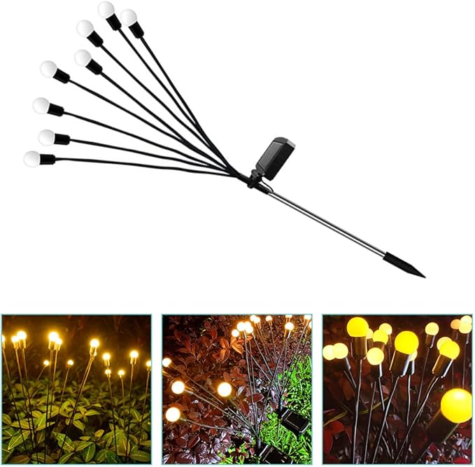 POPETPOP Solar Pathway Lights 8 LED Solar Powered Garden Decoration Waterproof Function for Outdoor Use Landscape Lighting and Festive Events