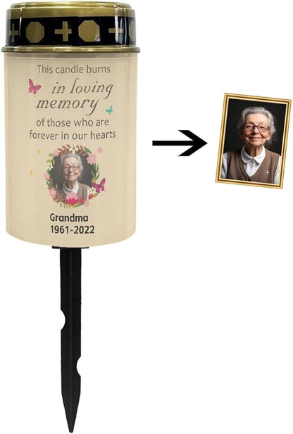 Cemetary Solar Lighting Loving Memory Cemetery Solar Lights for Grave Beige Solar Grave Decorations 2 Pcs Outdoor Waterproof Grave Decor