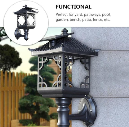 Solar LED Wall Light Waterproof Solar Porch Lamp Outdoor Garden Yard Wall Lantern for Doorway and Patio
