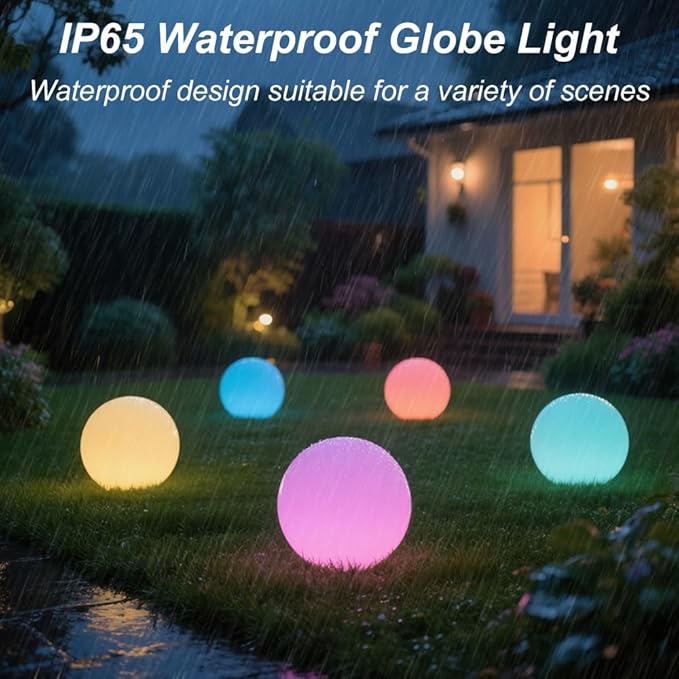 10 In LED Globe Light w/Remote, 16 RGB Colors 4 Modes & 8 Dimmable Brightness LED Ball Light Sphere Lamp | Lumora