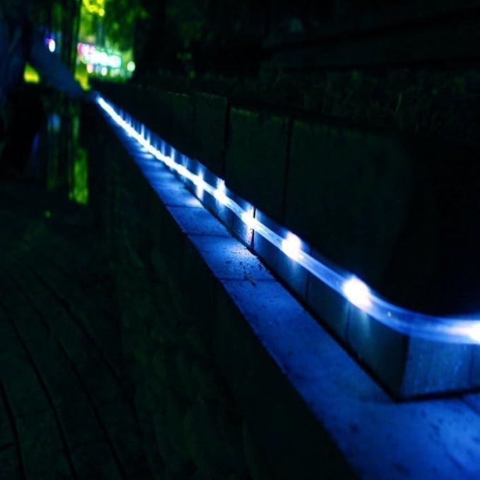 Solar Rope Lights, 23ft 50LED Waterproof Copper Tube Wire String Lights for Garden,Yard, Path, Fence, Stairs, Backyard, Patio Decorative (Cold White)