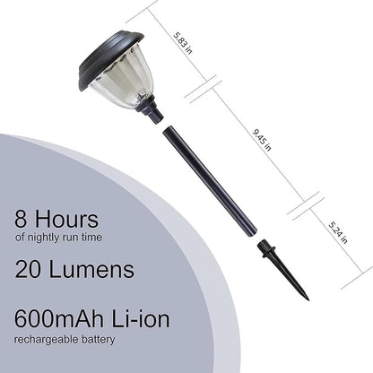 Member Marks 4-Piece LED Solar Path Lights, 20 Lumens, Matte Black Finish, Waterproof Outdoor Landscape Lighting