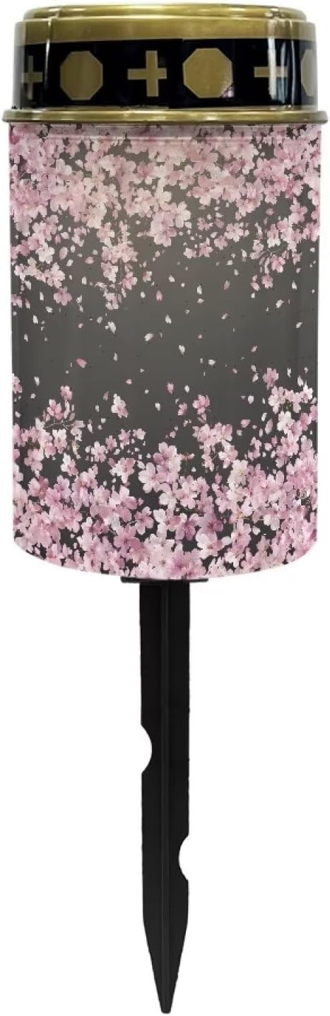 Cherry Blossom Print Solar Light Garden Decorative Solar Light Outdoor for Men Women Waterproof Solar Light Landscape Path Light Night Light