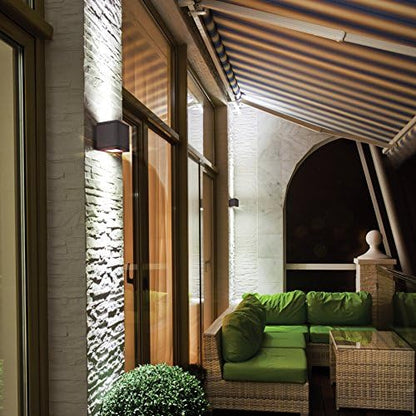 WAC Lighting WS-W2505-BZ Rubix LED Outdoor Wall Light Fixture, Double Light, 3000K, Bronze