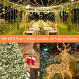 KAQ Connectable 300LED 115Ft String Lights, Christmas Lights Indoor Outdoor
