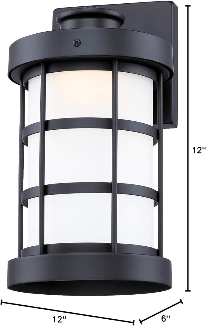 Westinghouse 6579100 Barkley Vintage One-Light Dimmable LED Outdoor Wall Light Sconce Matte Black Finish, Frosted | Lumora