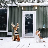 Garden Deer Statues Solar Lights, Resin Deer Figurine Creative Deer Animals Solar Tree Deer Hedgehog Grease Statue | Lumora