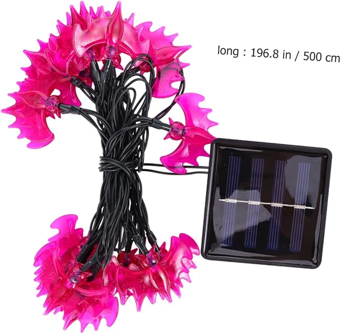 DECHOUS Solar Decorative String Lights with Purple Bats Warm Light for Outdoor Halloween Decor for Garden and Patio | Lumora