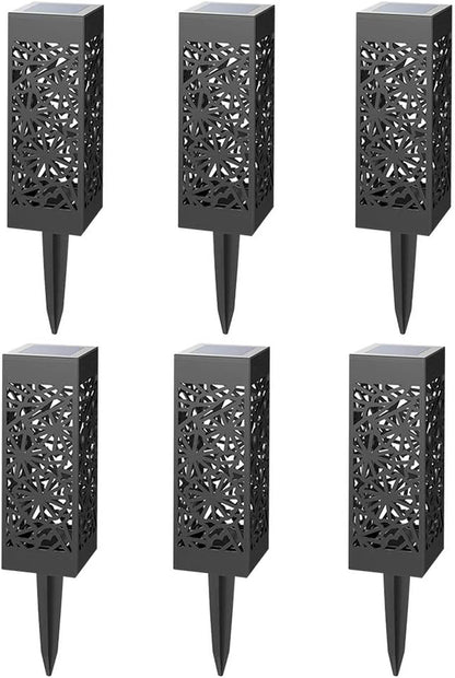Uonlytech 6-Pack Solar Stake Lights Waterproof Outdoor Garden Lamp for Courtyard Walkway Landscape No Wiring Required