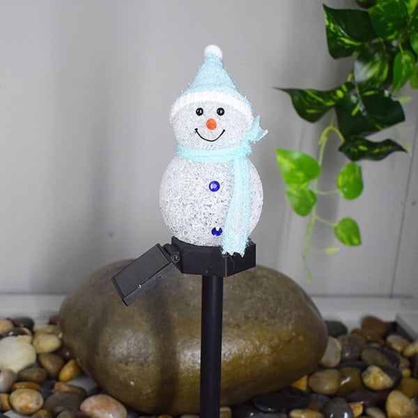 17.3in Snowman Solar Outdoor Lights Christmas Decoration， LED Solar Garden Lights, Multicolor Solar Stake Lights | Lumora