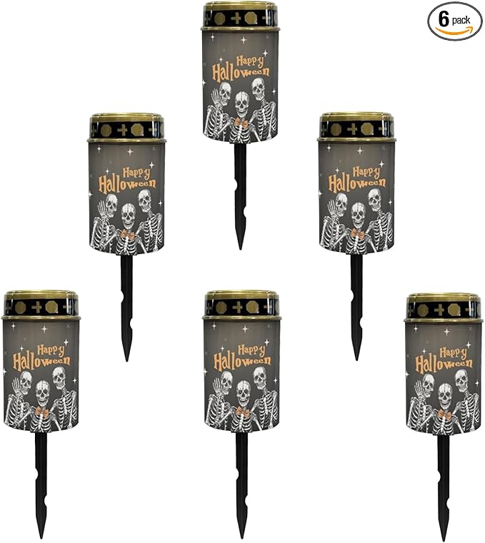 Happy Halloween Solar Lights Outdoor Waterproof Solar Pathway Lights Halloween Decor LED Solar Lantern Landscape Lighting for Yard Patio Solar Stake Lights Wall Light Auto On/Off