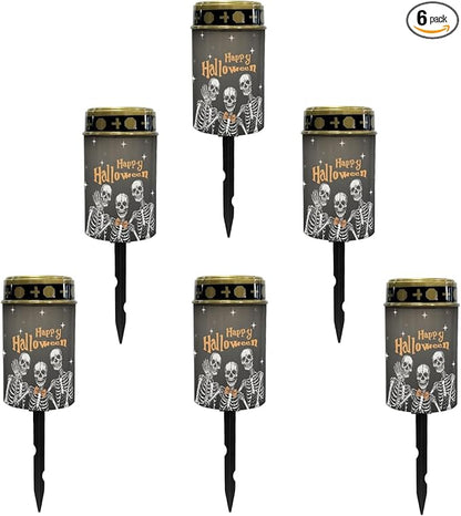 Happy Halloween Solar Lights Outdoor Waterproof Solar Pathway Lights Halloween Decor LED Solar Lantern Landscape Lighting for Yard Patio Solar Stake Lights Wall Light Auto On/Off