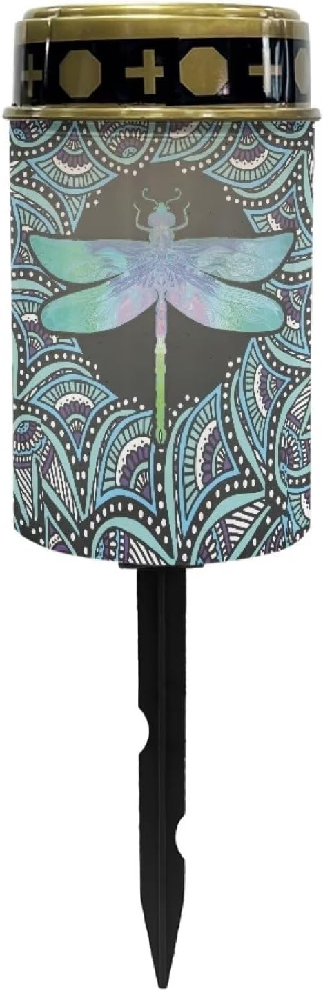Solar Lights Outdoor Waterproof, Green Dragonfly Landscape Lighting Outdoor Solar Lights for Outside Solar Garden Lights for Pathway, Walkway, Patio, Yard, Lawn