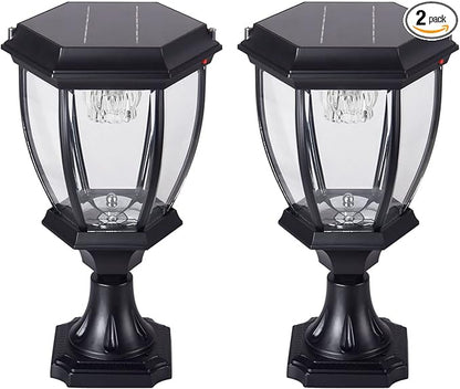 Kendal Large Outdoor Solar Powered LED Light Lamp (Black*2)