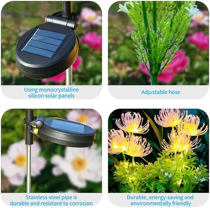 2 Pack LED Solar Flower Decorative Lights, 2-Mode Outdoor Courtyard Atmosphere and Garden Landscape Lights, Wireless Waterproof from Dusk to Dawn, Flower Gift Lamp for Ladies