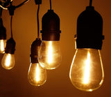 TORCHSTAR 50FT Outdoor String Lights Commercial Great Weatherproof with 15xE26 Sockets & 16 Vintage Edison LED | Lumora