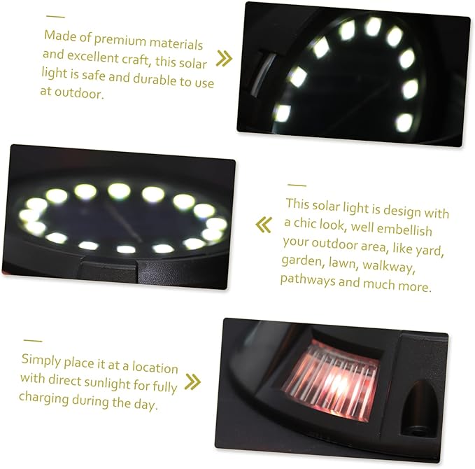 Mipcase 4pcs Solar Ground Lights Outdoor Decorative Pathway Lights Solar Garden for Patio Lawn Walkway