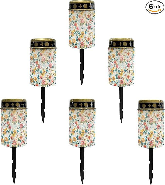 Solar Garden Stake Lights Outdoor,Watercolor Flower Lights Stake Landscape Lightsing for Yard Patio,Flameless Warm White Solar Powered Fairy Lights for Outside,Wall Lights Auto On/Off