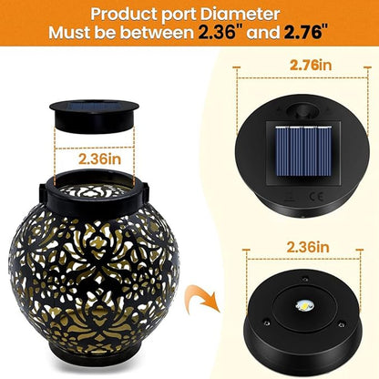5 Pack Replacement Solar Light Parts(Top Size 2.76 Inches, Bottom Size 2.36 Inches),7 Lumens Warm White LED Waterproof