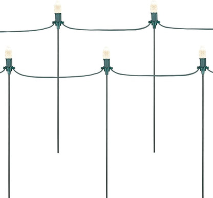 HLO Lighting 15" Universal Metal Light Stakes for Christmas Lights | Commercial-Grade C7 & C9 Stakes for Yard, Walkways, and Lawn Decorations | Pack of 25