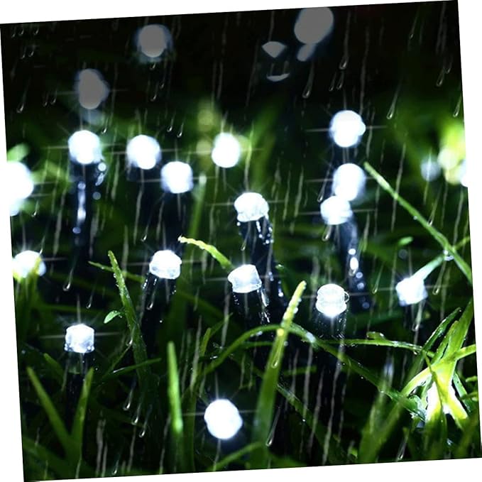 Solar LED String Lights Warm White Beads Outdoor Garden Patio Decorative Lamp for Tree Lawn Parties and Weddings Energy-Saving Solar Powered