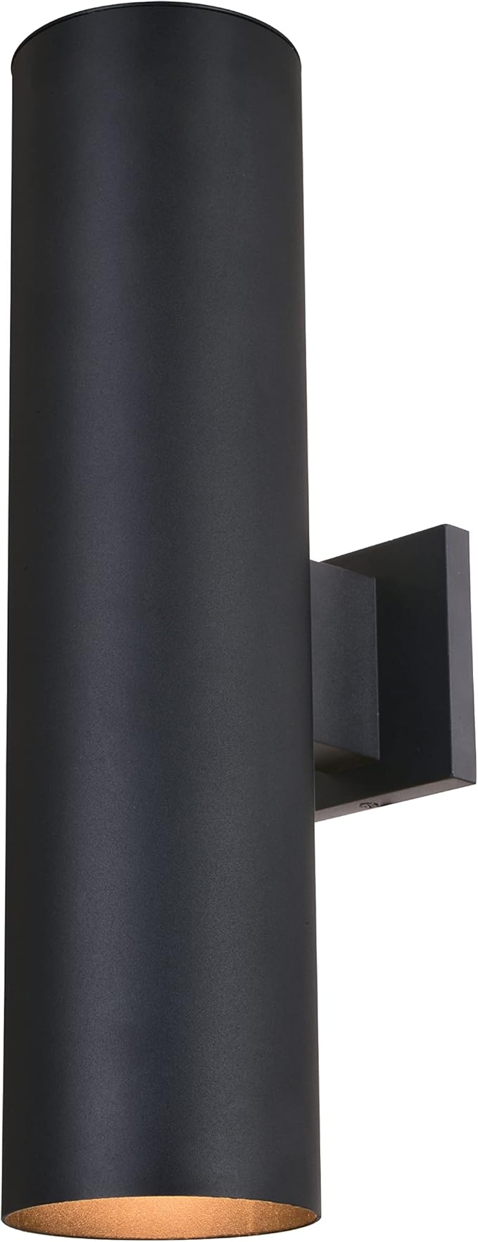 VAXCEL Chiasso Modern Outdoor Porch Light, 5" W x 20" H 2-Light Black Cylinder Wall Sconce, Up and Down Wall Light | Lumora