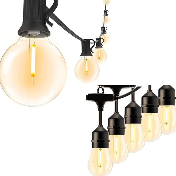 Svater Outdoor String Lights 150FT, E26 Socket, 48pcs S14 Shatterpoof Bulbs and 25ft G40 String Lights | Lumora
