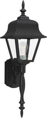 Generation Lighting 8765-12 One-Light Outdoor Wall Lantern with Clear Beveled Acrylic Panels, Black Finish | Lumora