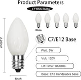 GOOTHY 25 Pack C7 White Replacement Bulbs, Ceramic C7 Incandescent Light Bulbs for Christmas Outdoor Patio Indoor | Lumora