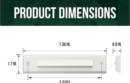 GKOLED 6 Pack LED Low Voltage Stair Lights, Linear Shape Outdoor Step Lights, Cutoff Stair Riser Light, Waterproof Landscape Lighting, 2W 9-15V AC/DC 3000K, Die-cast Aluminum, Classic White
