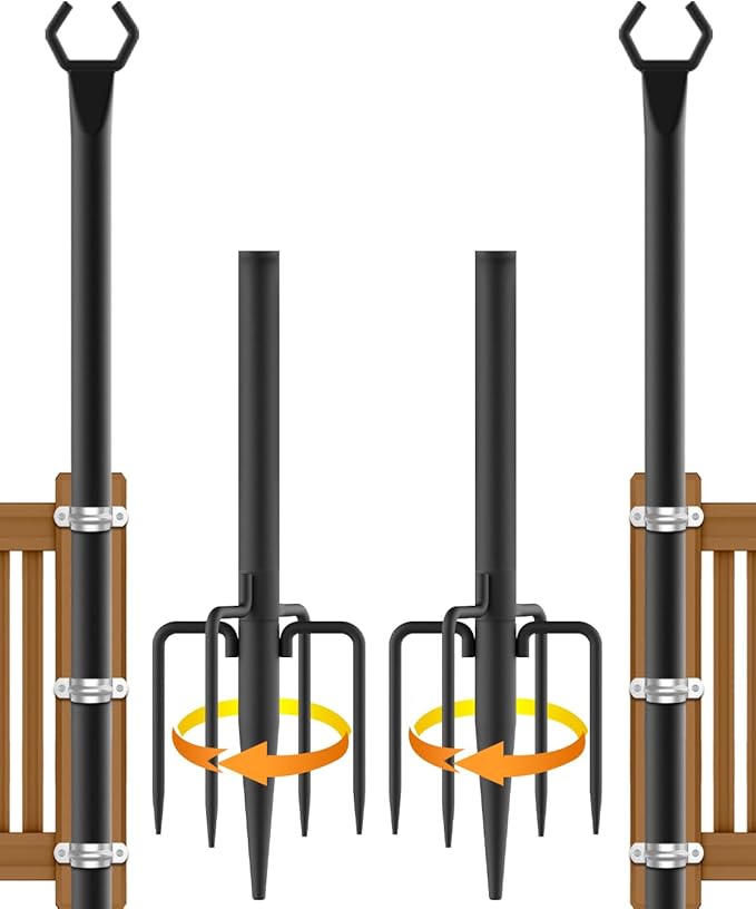 2 Pack String Light Poles,Metal Poles for Hanging Outdoor Light Strings,2 Pack 10 FT Light Poles Stand for Outside | Lumora